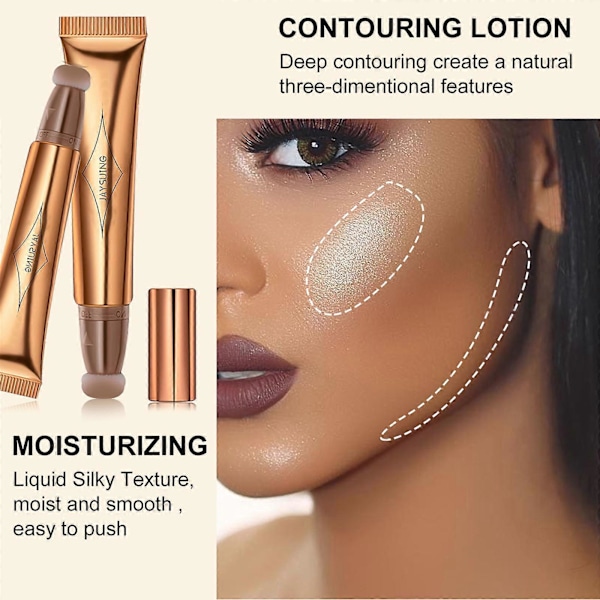 Jaysuing Multifunktionell Kosmetisk Borste Reparation Tredimensionell Flytande Kontur Ansikte Rouge Reparation Highlighter Makeup Stick - Ljusrosa-Highlighter Stick