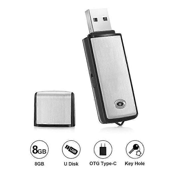 32G USB Stemmeoptager USB Flash Drive Genopladelig Digital Stemme Audio Optager til PC Møde Int