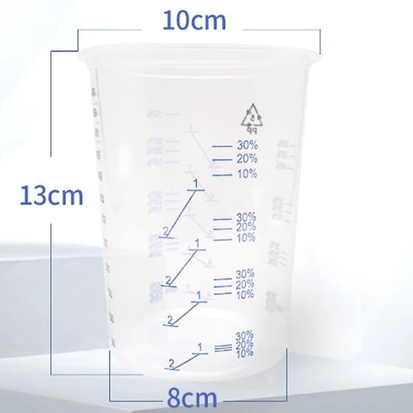25 Plastik Malingblanding Kopper 600Ml Blandingsbeholder til Præcis Blanding af Maling og Væske (Tilfældig