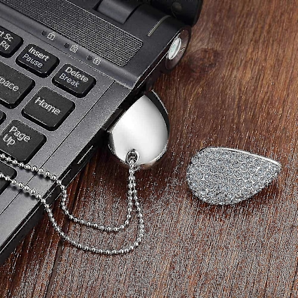USB-stik, Premium USB 3.0, Diamant Hjerteform 32GB USB Flash Drive Vandtæt Memory Stick Hukommelseskort Høj Hastighedsoverførsel, Blå-Yvan