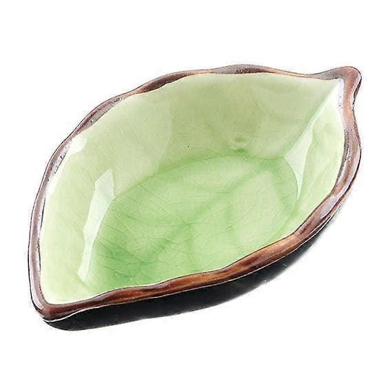 4 st Keramiska Små Rätter Snacks Sås Arom Tallrik Bladdesign Porslin 10*7cm