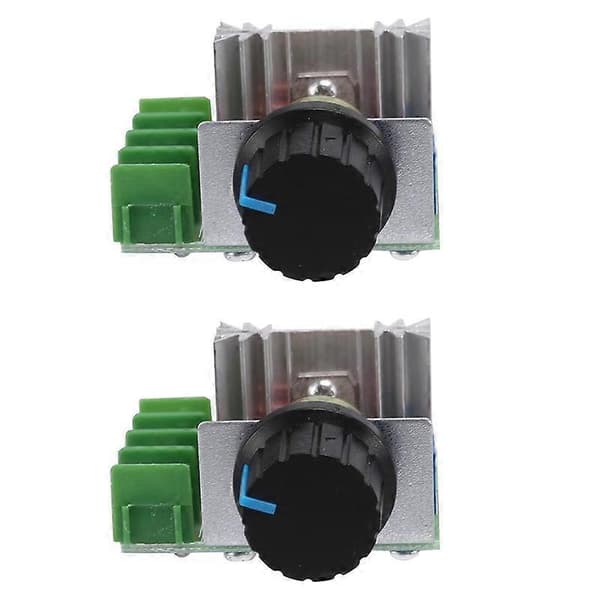 2 st Hastighetsregulator för AC-motor AC 220V 2000W Tyristor Motor Hastighetskontroll Justerbar Effekt Co