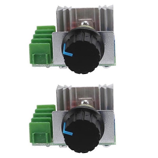 2 stk. Hastighetskontroller for AC-motor AC 220V 2000W Tyristor Motor Hastighetskontroll Justerbar Strøm Co