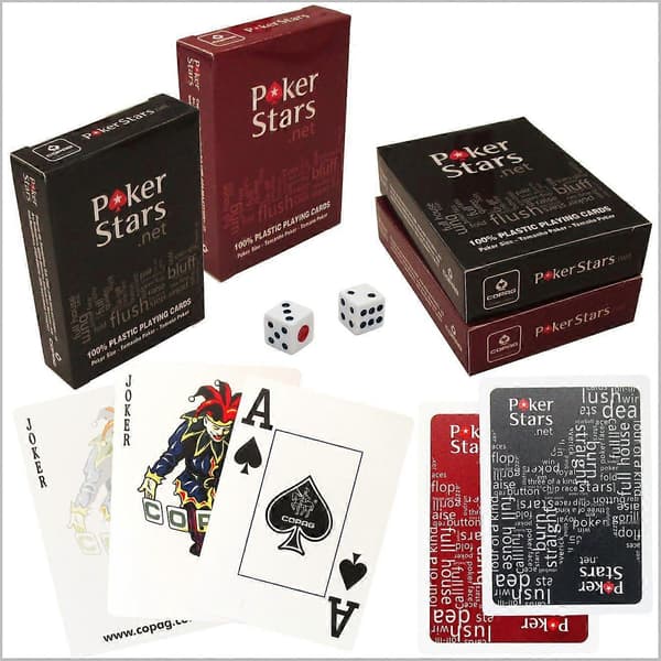 Sort, PokerStars spillekort - 100% plastik - sort