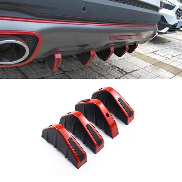 Bil Bakre Nedre Stötfångare Vinge Läpp Diffuser, Anti-krasch Tillbehör Spoiler Skydd, Bakre Stötfångare Splitter Läpp Vinge, 4st