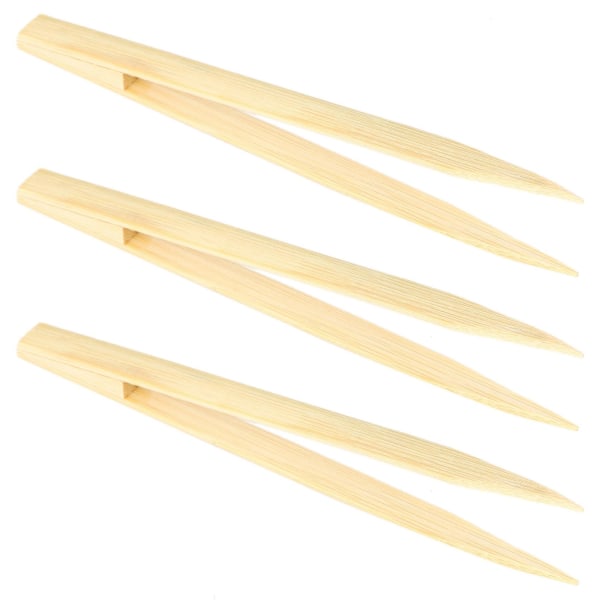 3x Pointy Tip Bamboo Straight Tweezer Tea Tong Handy Tool