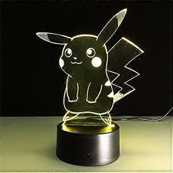 3D Natlys Go Touch Natlys Farverige Spil Pikachu Actionfigurer Legetøj Børnegaver 7 Farver Skift