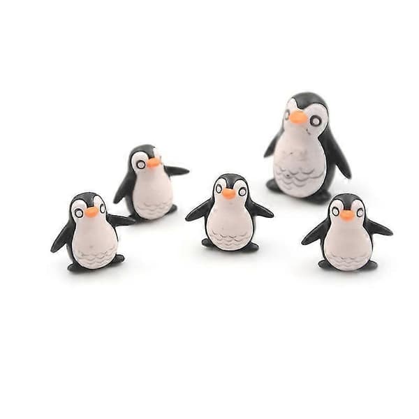 5 st Mode DIY Pingvin Ornament Miniatyr Trädgårdsdekoration Dockhus Mini Gåva