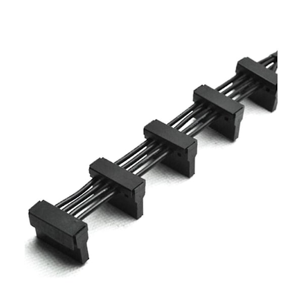 4-pin Ide 1 til 5 Sata Sata Strømkabel Adapter Splitter Kabler 18awg Sort Sleeved 40cm Til Pc Serve