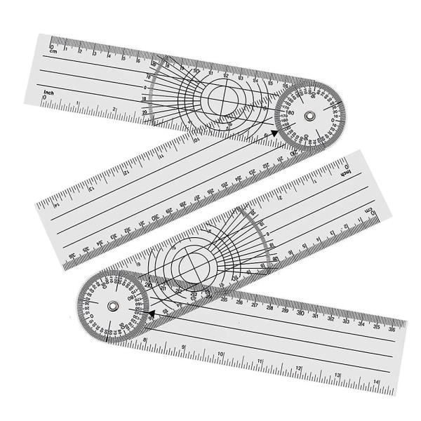 4 stk. Goniometer Fysioterapi 360 Graders Rotation Vinkelmåler Fysioterapi PVC til Fysioterapeuter