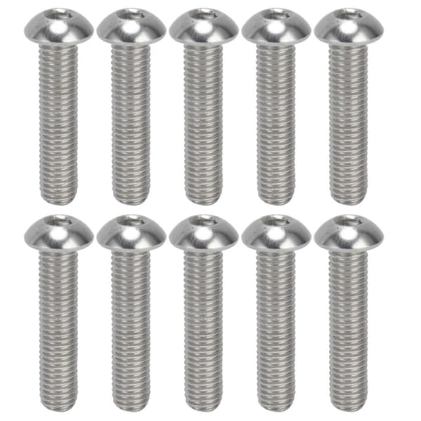 30 stk. Hex Socket Knaphoved Skrue A2 Rustfrit Stål M10x1,5 Grov Gevind Sæt Kit M10x45
