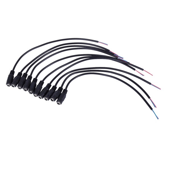 40 st 12V DC-strömstickpropp Honkontaktkontaktkabel 5,5x2,1 mm med sladdkabel 15 cm för CCTV Le