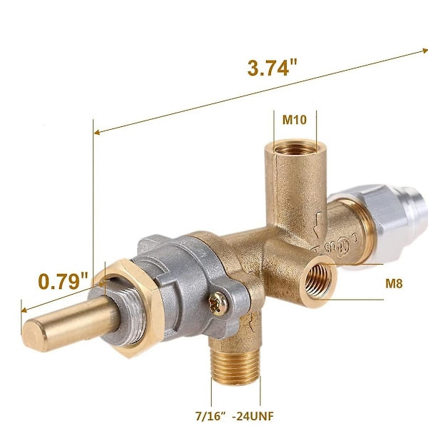 Gasol Patio Värmare Kontrollventil Termoelement Sensor Dump Switch Knob Propangas Lpg Eldgrop Kontroll Säkerhet Pilot Port set
