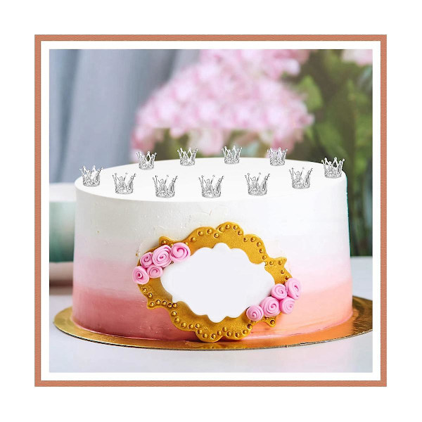 12 st Krona Tårta Topper Mini Baby Crown Queen Crown Liten Prinsessa Huvudbonad Tårta Dekoration För Ba