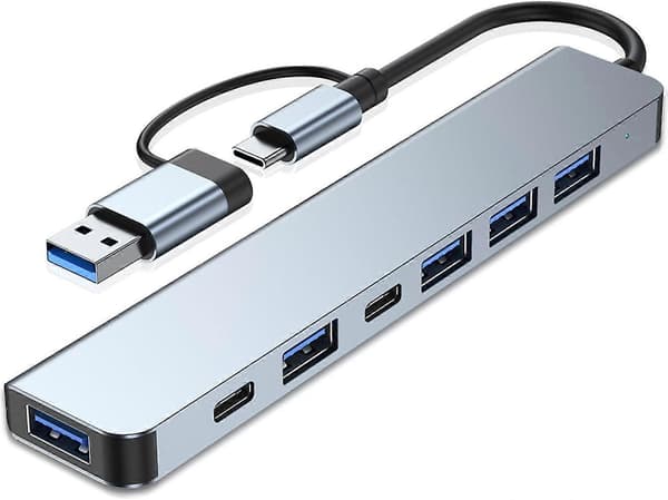 7 i 1 USB C Hub med USB 3.0, USB 2.0 porte til MacBook Pro Air og flere enheder