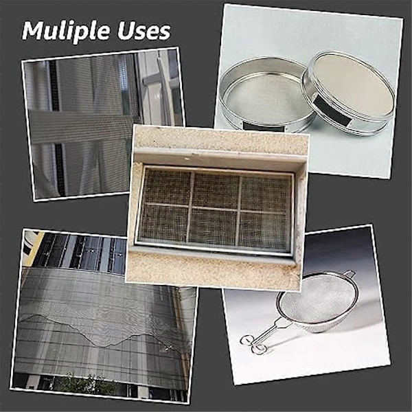 6 kpl 30x21cm metalliverkko, 20 Mesh ruostumaton teräsverkko, ruosteenkestävä metalliverkko DIY-projekteihin, tuuletusaukkoihin, suodatinverkkoon, puutarhaan