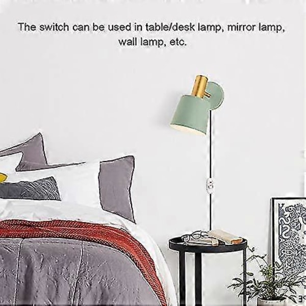 Lampe Kontakt Gennemføringskontakt Rocker Ac 250v 10a Inline Onoff Bord Skrivebordslampe Ledningskabel Kontakt Med Led Indikatorlys Enpolet Enkeltkast (wh