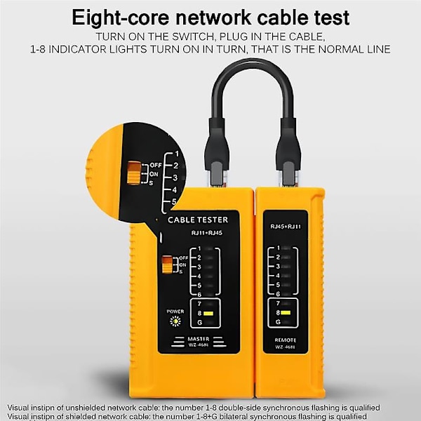 Profesjonell Rj45 Kabel Lan Tester Nettverkskabel Tester Rj45 Rj11 Lan Kabel Tester Nettverksverktøy