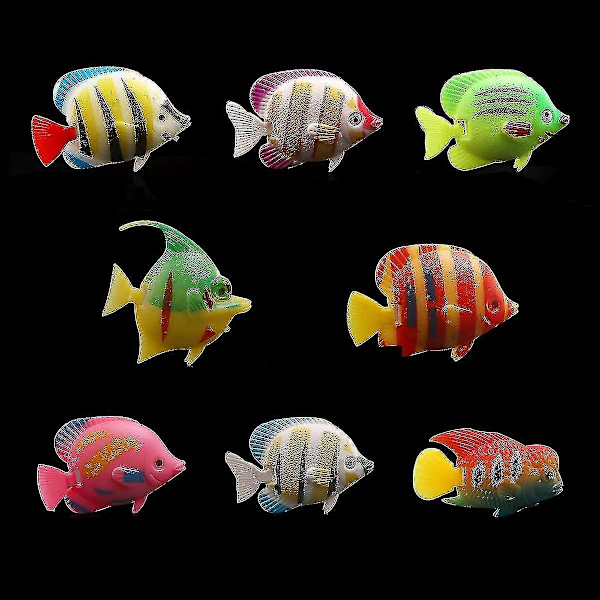 Kunstig fisk i plast for akvariumdekor - 10 stk (tilfeldig fargemønster) kunstig fisk i plast for akvariumdekor - 10 stk (tilfeldig farge