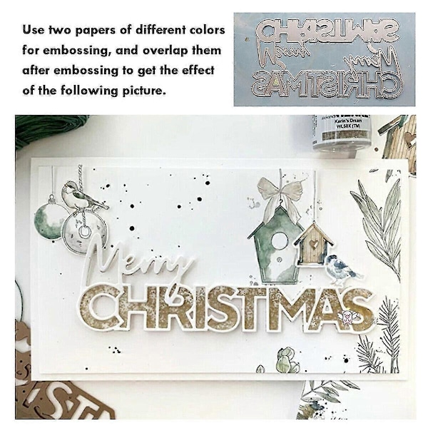 Jul Scrapbooking Metal Skærestencils Papirkort Håndværk Stencil Prægning DIY