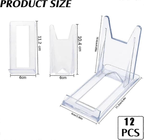 12 stk. Klar Plast Display Stativ, Klar Display Stativ Justerbar Klar Akryl Plast Display Stativer Staffeli Multifunktionel Display Holder