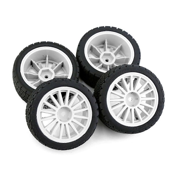 4 st 67mm Gummidäck Hjul för XV01 XV02 TT01 TT02 PTG-2 1/10 RC Racing Bil Uppgraderingsdelar, Vit