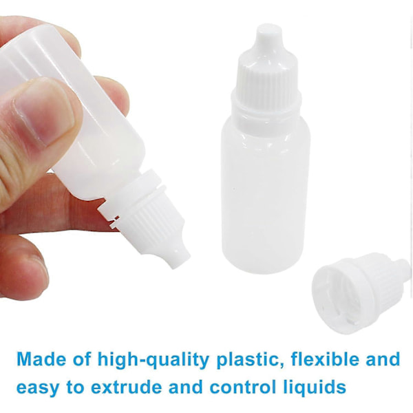 12 st 15ml/0.5oz Plast Droppflaskor, Tomma Klämbara Ögondroppsflaskor