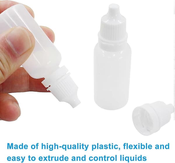 12 stk. 15 ml/0,5 oz Plastik Droppeflasker, Tomme Klembare Øjendråbeflasker