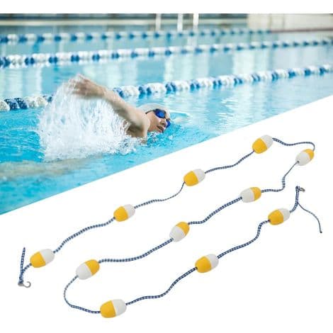 Magnetisk poolbane-separationsreb med PVC-flyder, 5m x 7cm, til indendørs pools, bruges til sikkerhed