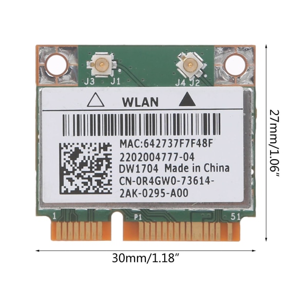 2.4+5g 1500mbps 802.11a/b/g/n Wifi Bt4.0 Langaton Puolikas Mini Pci-express Kortti