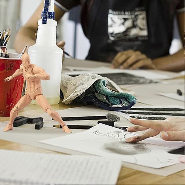 Tegnemodeller Figur Kunstner Tegning Maleri Model med Stativstøtte & Tilbehør til Kunstnere, Ma