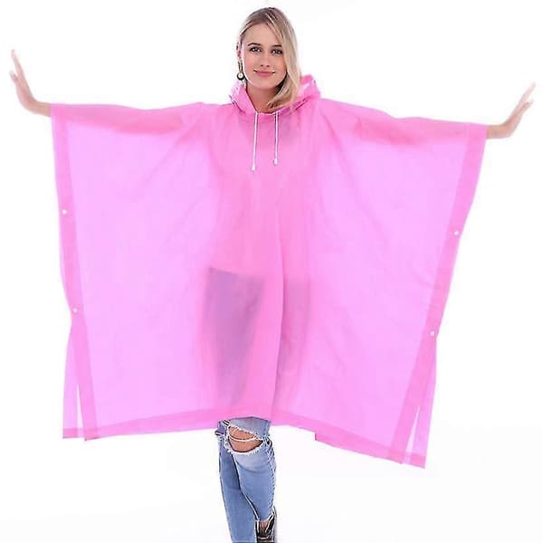 Poncho for kvinner og menn (2-pakning) med hette med snøring for voksne