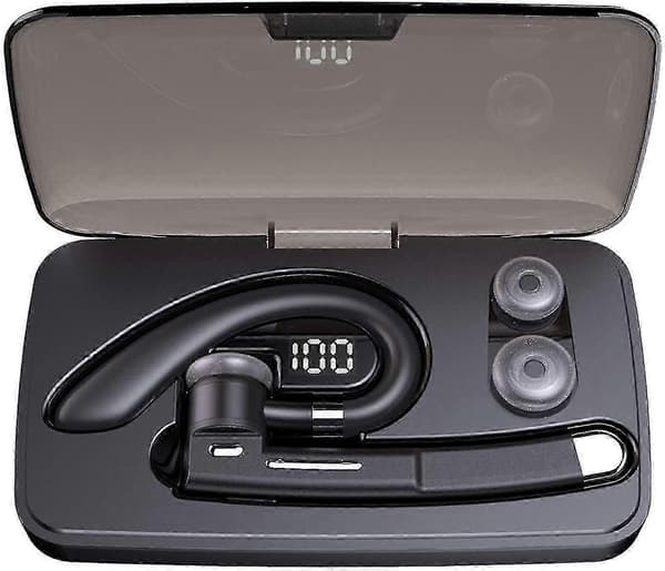 Bærbart bluetooth headset, bluetooth headset med innebygd mikrofon for hjemmebruk, kjøring, arbeid, kontor (svart)