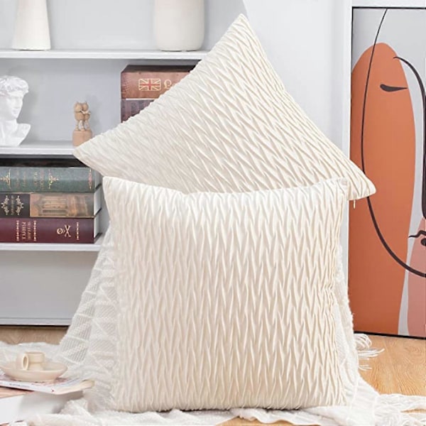 Sett med 2 Super Myke Fløyels Dekorative Putesett 18x18 tommer / 45x45 cm Kvadratisk Tekstur Luksus Stil Putetrekk Putetrekk for Sofa Soverom