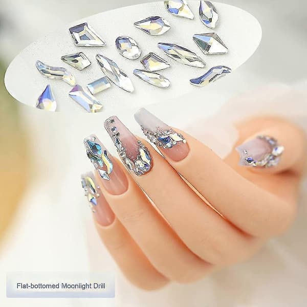 Kristaller Nagelkonst Strassstenar Pärlor Flatback Strass Multi Former Glas Kristall