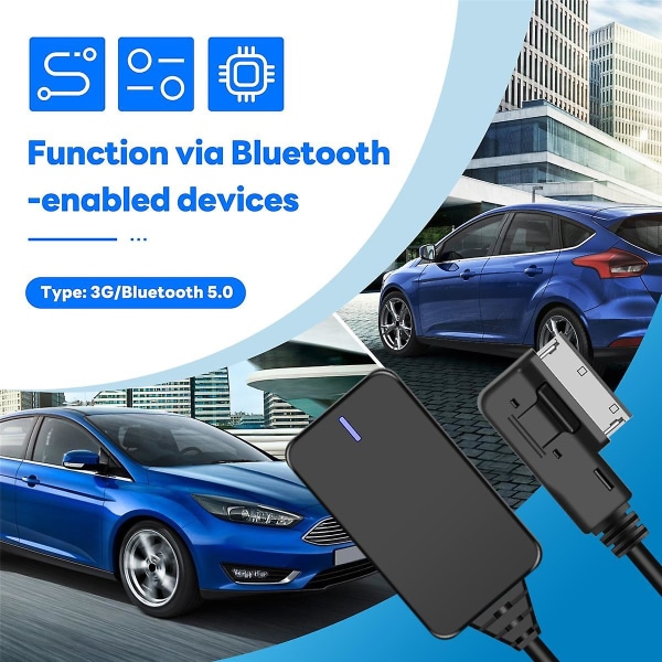 MMI Wireless Aux Bluetooth Adapter Kabel Lyd Musikk Auto Bluetooth for A3 A4 B8 B6 Q5 A5 A7 R7 S5