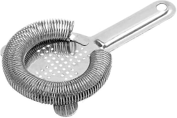 Cocktail Strainer - Rustfri Stål Bar Strainer Til Bartending, Bar Værktøj Drik Strainer Til Bartendere Og Mixologer 1 Styk sølv