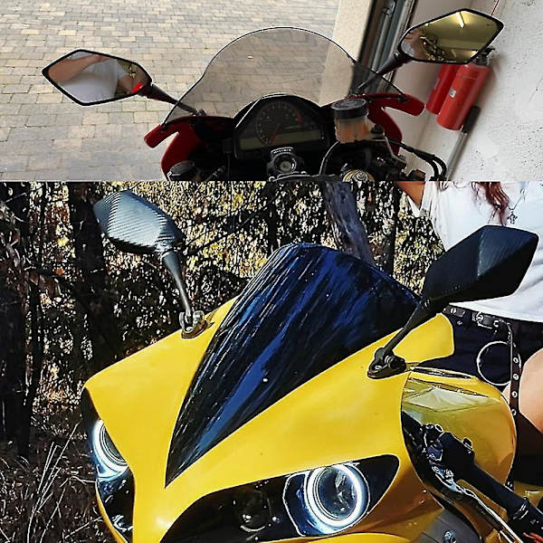 Qx för Yamaha Yzf R1 R6 R25 R125 R3 R1s R1m Fz6r Speglar Motorcykel Scooter Backspeglar Kolfiber Look