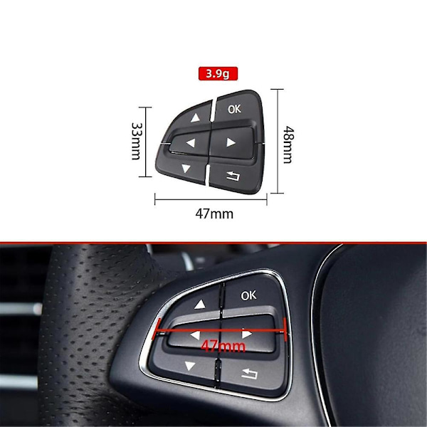 Multifunksjonsrattbryterknapper For Ab Gla Gls W176 W246 W166 0999050600 0999050700 Svart