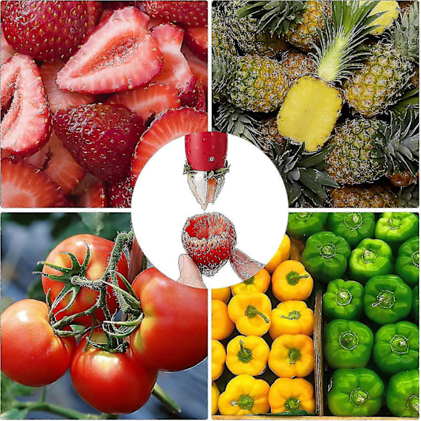 Verktyg för att ta bort jordgubbsstjälkar - 2-pack Fruktkärnare Köksredskap