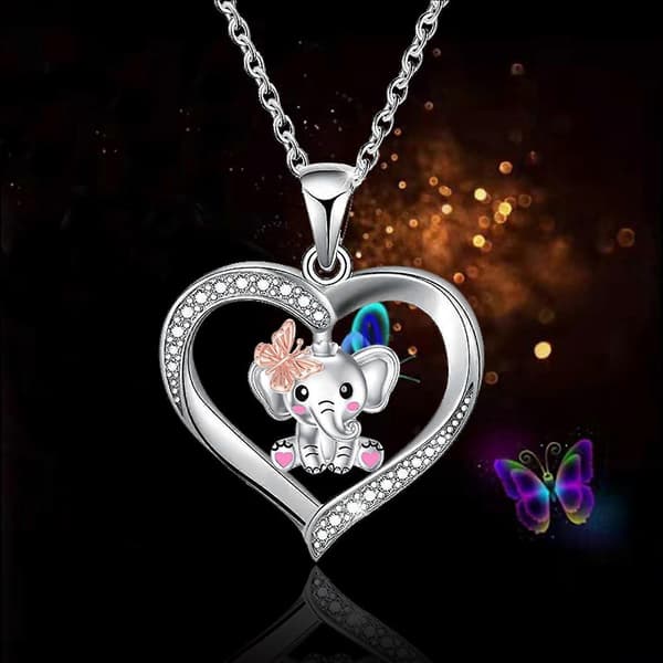 Dam Mode Kärlek Elefant Mor Och Barn Sköldpadda Diamantaccessoarer Halsband