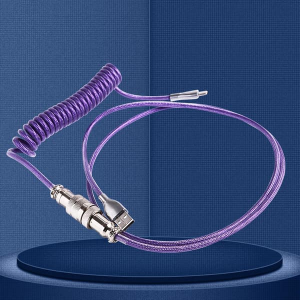 Spiralformad USB-C-kabel för mekaniskt tangentbord för spel