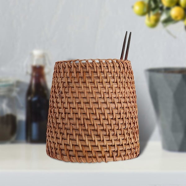 Rattan Ätpinnar Tub Skyffel Skedar Hink Middagsknivar Gafflar Porslin Förvaringslåda Hemförvaring