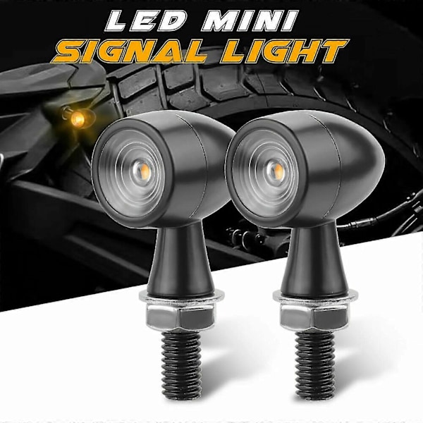 2st Motorcykel LED Blinkers Gul Ljus Mini Signal Lampa Universal För De Flesta 12 Volt DC System Motorcykeltillbehör