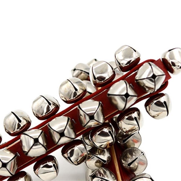 Hand Jinglebells Hand Sleigh Bells Wooden Shaker Jingle Bells Stick Musikalsk perkusjonsinstrument B