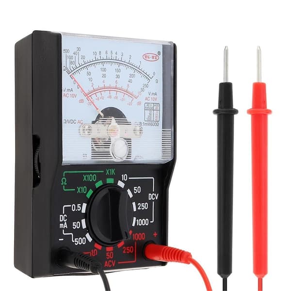 Multimeter, AC/DC Volt 1000V Voltmeter Amp Volt Ohm Spänningstestare med Testkablar och Batteri Ingår