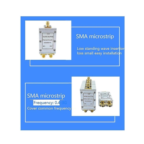SMA Microstrip Power Splitter One Point Two 0.5ghz-6ghz Rf Power Splitter Combiner Wifi 10w