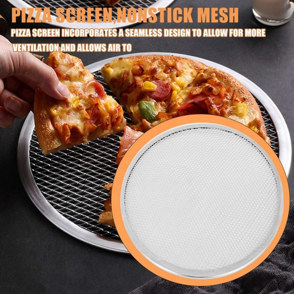 Profesjonell rund pizzaovn Stekebrett Grillrist Nonstick Mesh Net (14 tommer)