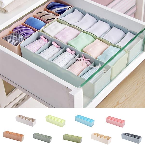 Plastik Organizer til Slips, Strømper, Skuffe, Kosmetik, Multifunktionel Opdeler Opbevaringsbokse