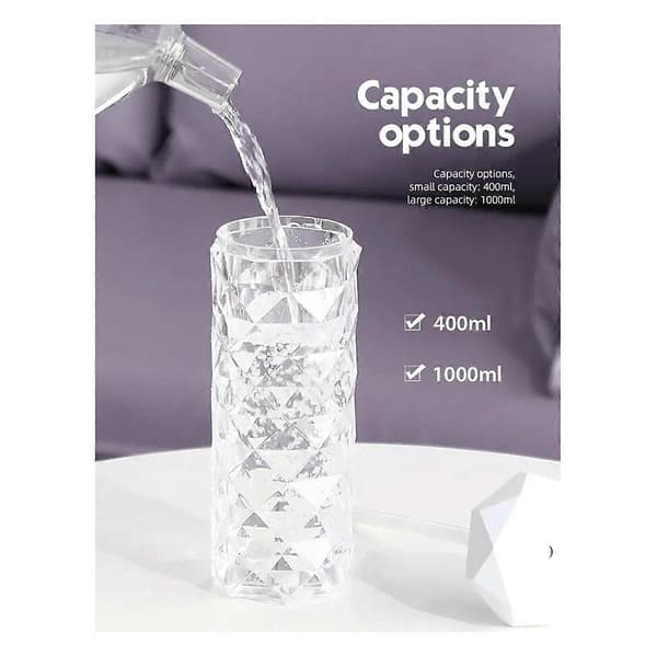 1000ML Fargerik USB Krystall Luftfukter med Aromaterapi og Luftrensing for Soverom og Skrivebord